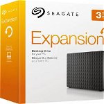Hard Disk extern Seagate STEB3000200, 3TB, Expansion, 3.5", USB3.0, negru