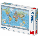Puzzle - Harta politica a lumii (1000 piese), Dino