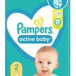 Scutece Pampers Active Baby Jumbo Pack marimea 2 nou nascut 4 - 8 kg 76 buc, Pampers