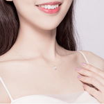 Set colier din fir transparent cu pandantiv si cercei din Argint 925 Krassus Shine Bright, cu zirconiu, model geometric