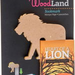 Thinking Gifts Semn de carte din lemn WoodLand Lion - leu, Thinking Gifts