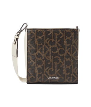 Genti Femei Calvin Klein Maddi Crossbody BrownKhakiWhite, Calvin Klein