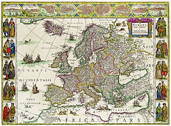 Harta Europa 1630 | , Old Romania Maps