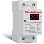 Releu siguranta digitala de protectie tensiune, Sinotimer, 40A, 230V, SVP-60L, recuperare automata