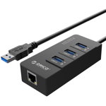 Orico Placa de retea Gigabit USB 3.0 cu Hub USB 3.0