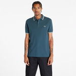 FRED PERRY Twin Tipped T-Shirt Petrol Blue, FRED PERRY