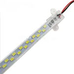 Banda LED, 5730, rigida, 220V, tensiune inalta, cu profil plastic, 50 cm, lumina alb rece, OEM