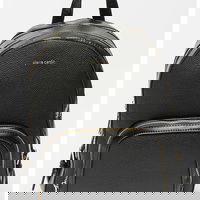 Pierre Cardin, Rucsac de piele ecologica cu logo in relief, Negru