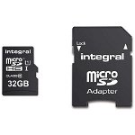 Memory Card Integral Ultima Pro MicroSDHC, 32GB, Clasa 10 + Adaptor Sd