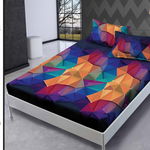 Husa de pat cu elastic 180x200 din Bumbac Finet + 2 Fete de Perna - Geometric Multicolor, ELEGANT HOME PUCIOASA