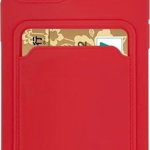 Hurtel Card Case silikonowe etui portfel z kieszonką na kartę dokumenty do iPhone 11 Pro czerwony, Hurtel