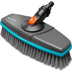 Cleansystem soft handle brush, washing brush (grey/turquoise, all-round soft plastic strip), Gardena