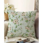 Față de pernă din amestec de bumbac Minimalist Cushion Covers Blooming, 55 x 55 cm, verde, Minimalist Cushion Covers