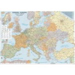 Europa harta rutiera fizica sc 1:35mil format 1x1,40m baghete laminata