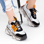 Pantofi Sport Dama cu Platforma SZ260 Black-Orange | Mei, Mei