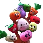 Set 10 marionete din plus pentru degete, legume Multicolor