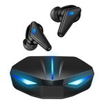 Casti Bluetooth pentru Gaming Techstar® K55, Bluetooth 5.0, Microfon, Control prin atingere, Indicator LED, Rezistente la apa, potrivite pentru jocuri video/fitness/birou, Carcasa Magnetica, Negru, Techstar