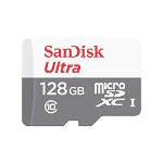 Card de memorie SanDisk Micro-SDXC SDSQUNR-128G-GN6TA, 128 Gb, clasa 10, 80 Mbps + adaptor, SanDisk