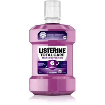 Apa de gura Listerine Total Care Clean Mint, 1000 ml,Standard, cu fluor,Curățare, împrospătare, Listerine