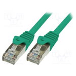 Patch cord ftp logilink cat5e, cupru-aluminiu, 1 m, verde, awg26, ecranat "cp1035s" (include tv 0.06 lei)