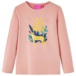 Tricou pentru copii cu mâneci lungi animal print roz deschis 128, Casa Practica