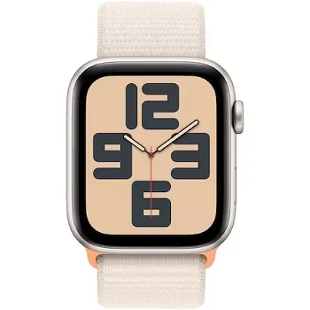 Apple Watch SE (2023), GPS, Carcasa Starlight Aluminium 44mm, Starlight Sport Loop, Apple