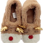 Papuci de Craciun - Christmas Reindeer Plush Toesties Heat Warmer Slippers - Xmas, Puckator