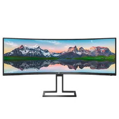 Monitor Philips Curbat, 48.8", VA, DQHD, 75Hz, 4ms, HDR400, FlickerFree, Boxe 5W x 2, Webcam, HA, HDMI, DisplayPort, USB, hub, USC-C, KVM, RJ45, 49B2U6900CH/00, Negru