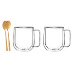 Set 2 cani din Sticla borosilicata Transparent Altom Design 300ml