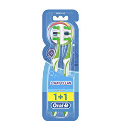 Set 2 periute de dinti Complete Clean 5 Way, ORAL-B, Duritate medie, Multicolor