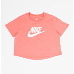 Tricou crop de bumbac cu imprimeu logo, Nike