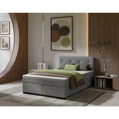 Pat Boxspring, 140/220 cm, gri deschis, P & B