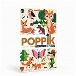 Joc creativ cu stickere Animalele padurii Poppik, Poppik