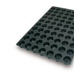 Forma pentru 70 mini muffin, silicon de culoare neagra, diametru forma 45mm, din silicon, Silikomart