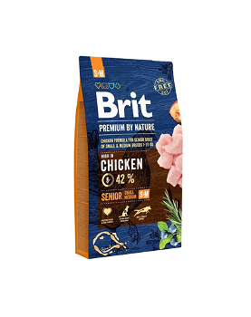 Hrana uscata pentru caini BRIT Premium by Nature, Senior, Talie mica si medie, pui, 8 Kg