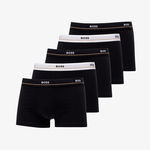 Hugo Boss Stretch-Cotton Trunks With Logo Waistbands 5-Pack Black, Hugo Boss