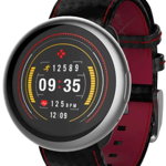 Smartwatch MyKronoz ZeRound 2 HR Premium, Ecran Touchscreen TFT 1.22", 64MB RAM, 256MB Flash, Bluetooth, Rezistent la apa si praf (Argintiu/Negru/Rosu)