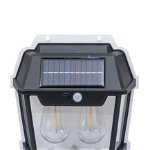 Lampa solara de perete, cu 2 becuri LED, putere 28W, senzor de miscare, 3 moduri de lumina / ZTS 8196 Engros, 