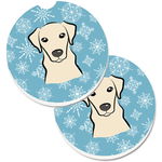 Caroline`s Treasures Fulg de nea galben Labrador Set de 2 Cupa Titular Car Coasters Large, 