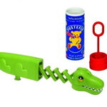 Set baloane de sapun Pustefix cu jucarie crocodil cu brat retractabil pentru a prinde baloanele de sapun 70 ml