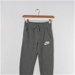 Nike, Pantaloni sport cu snur in talie Sportswear Club, Gri inchis, 137-147 CM