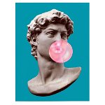 Tablou statuie cu balon guma de mestecat - Material produs:: Poster pe hartie FARA RAMA, Dimensiunea:: 80x120 cm, 