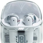Casti audio in ear JBL Tune Flex, True Wireless, Bluetooth, Active Noise Cancelling, IPX4, JBL Sound Fit, Alb Transparent