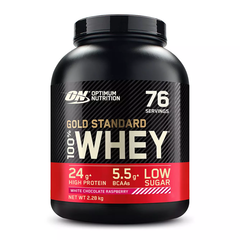 Proteine din zer, pudra proteica Optimum Nutrition, ON 100% Whey Gold Standard, aroma ciocolata alba si zmeura, 2.244kg