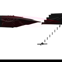 Umbrela in consola de gradina cu LED-uri vidaXL, rosu bordo 400x300 cm 312318