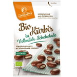 Seminte de dovleac invelite in ciocolata cu lapte fara gluten Bio, 50g, Landgarten, Landgarten