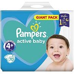 Scutece Pampers Active Baby 4+, 10-15 kg, 70 buc