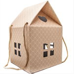 Cutie carton pt cadou casuta crem manere textile 200x200mm - WINDOR, PLANTEEA