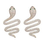 Bijuterii Femei Eye Candy Los Angeles Brass Slither Snake CZ Stud Earrings Gold