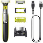 Aparat de ras Philips OneBlade 360 Face Body QP2834/20, 4 accesorii, Negru/Verde, Philips